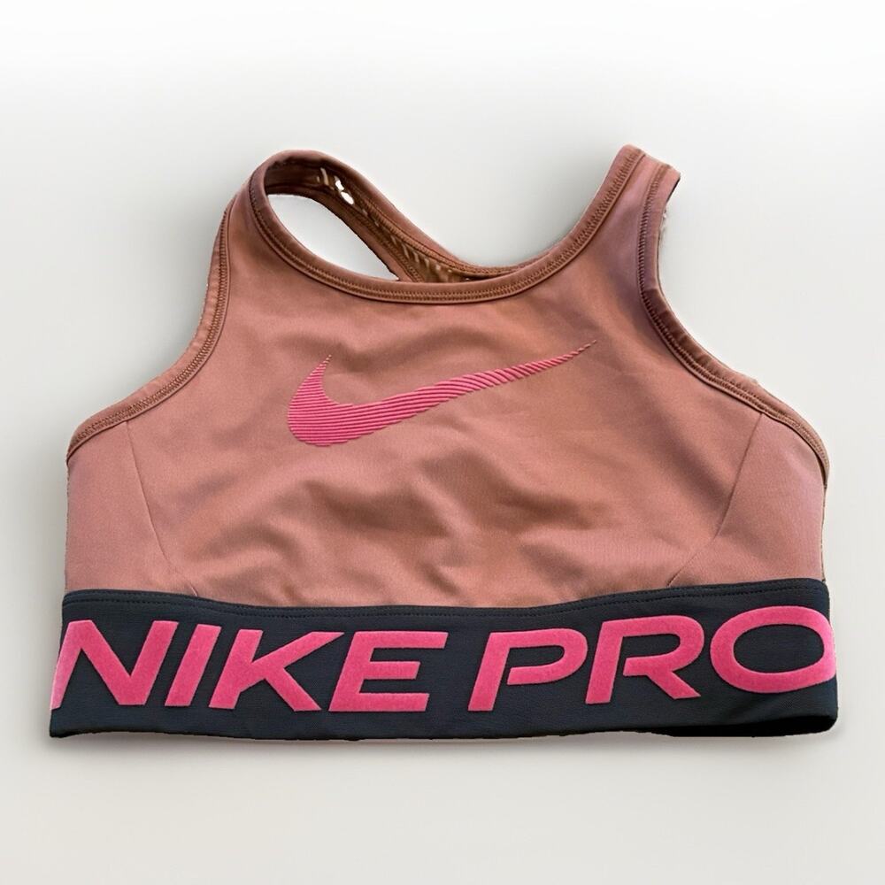 Nike Pro Womens Dri-Fit Swoosh Training Sports Bra Athleisure Performance Size M